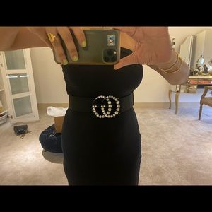 Gucci oversized buckle diamontee belt